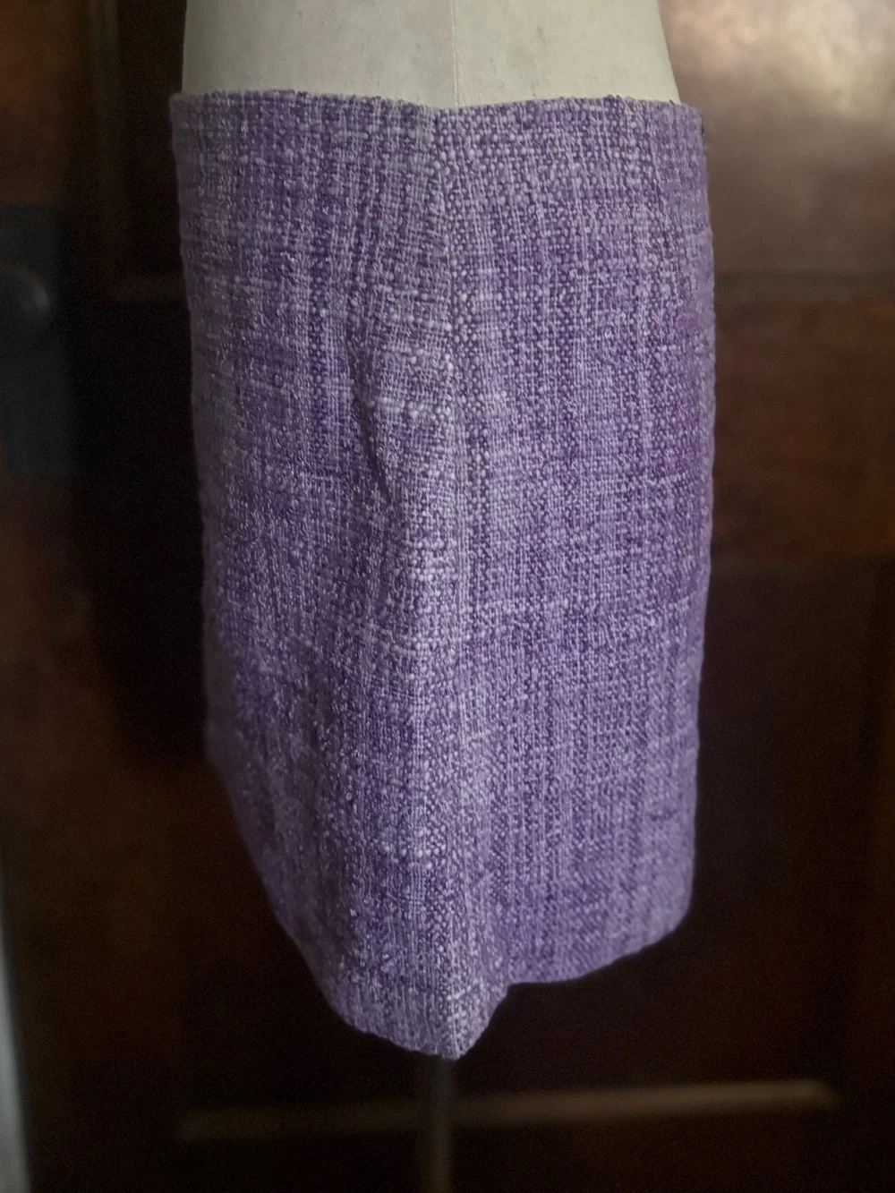 Alice + Olivia Lavender Tweed Purple Woven Gianna Mini Skirt Size 8 Back Zip